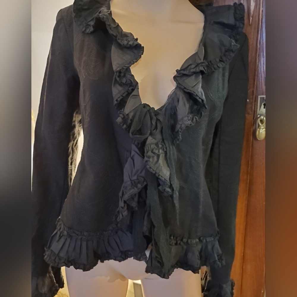 Hazel Anthropologie Black Dress Jacket - Picture 3 of 15